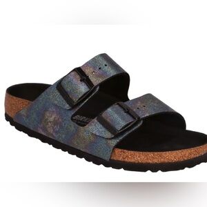 Birkenstock Arizona 40 Narrow in Iridescent Black